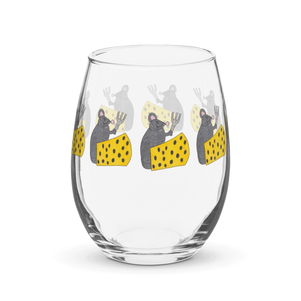 Cheese mouse Stemless Wine Glass product image (4)