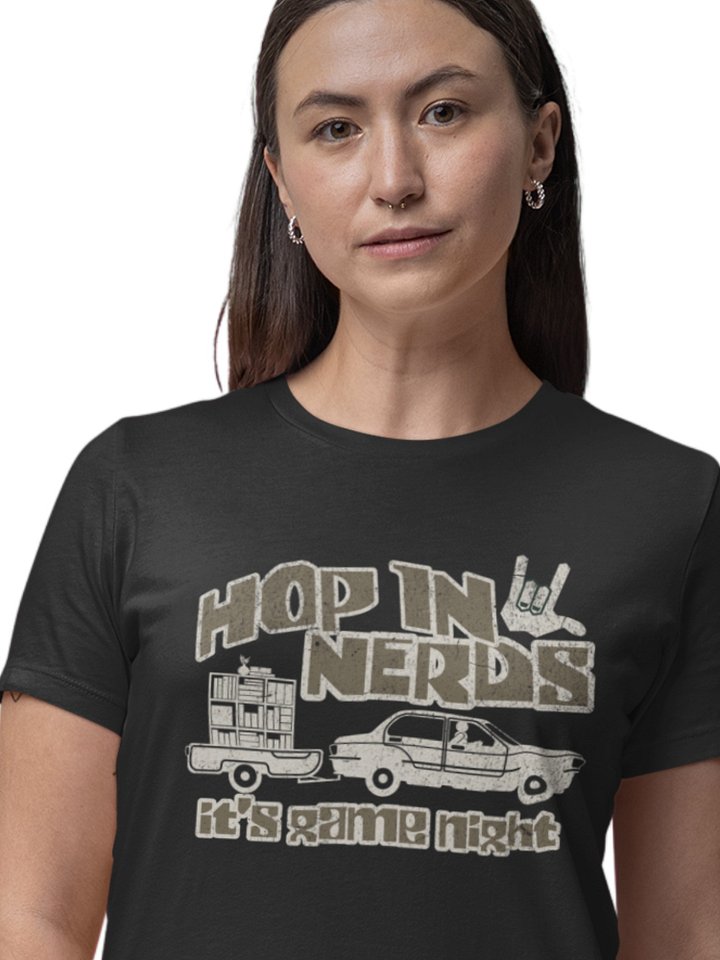 Nerdy Retro Shirt for Board Gamers, Board Game Night T-shirt in Black product image (1)