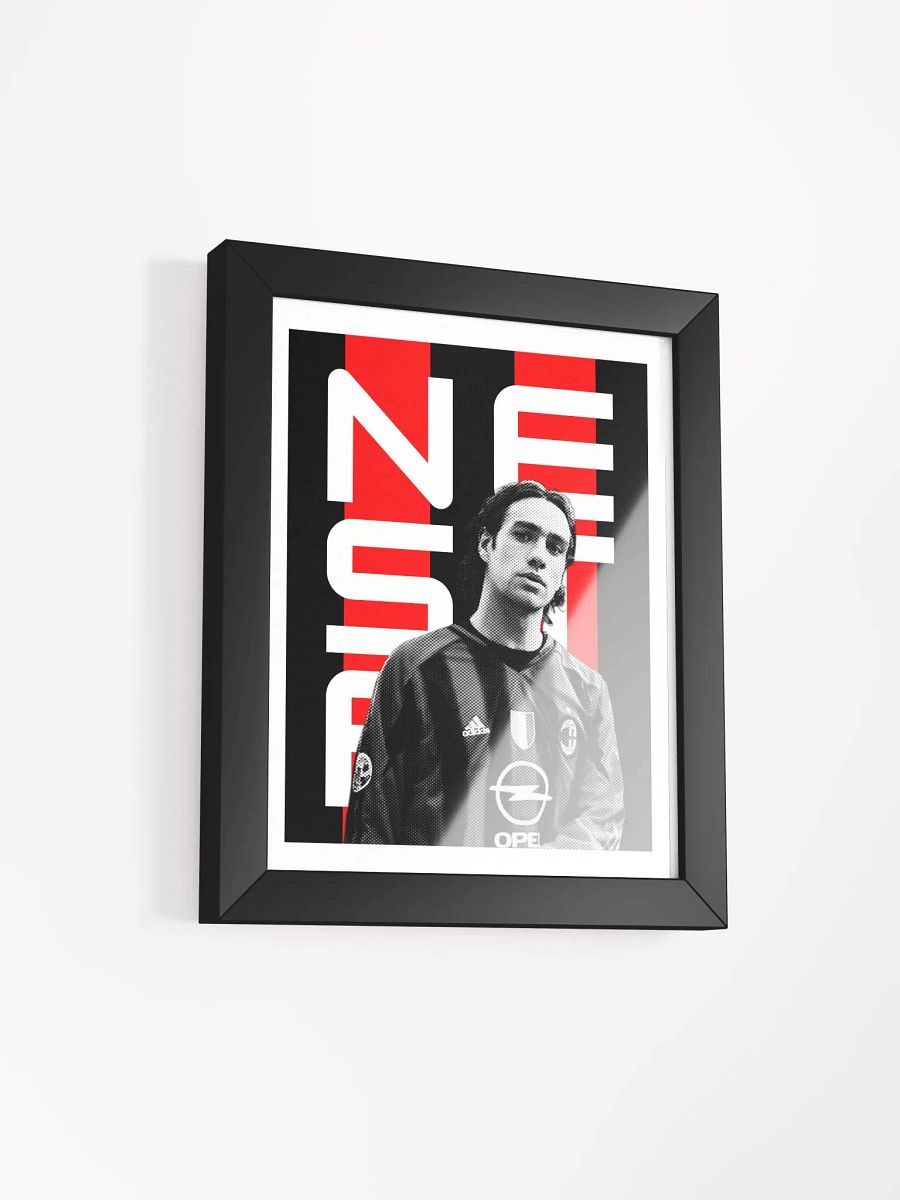 Alessandro Nesta BW AC Milan Name Art Framed Print product image (2)