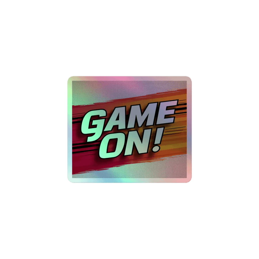 Holographic "Game On!" Sticker - Dynamic Gaming Decal product image (1)
