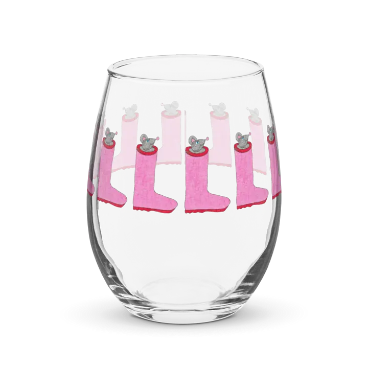 Rain boot mouse Stemless Wine Glass product image (1)