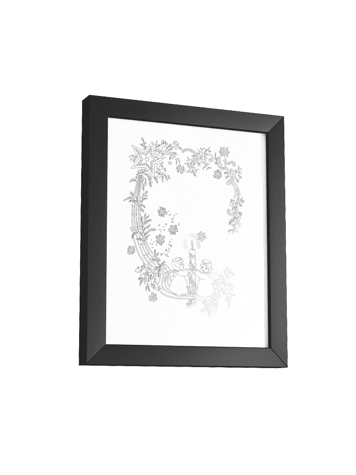 Color-Your-Own Christmas Framed Poster — Vintage Angel Art for Peaceful Holiday Decor product image (2)