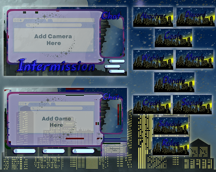 Cityscape Night Stream Overlay Pack product image (2)
