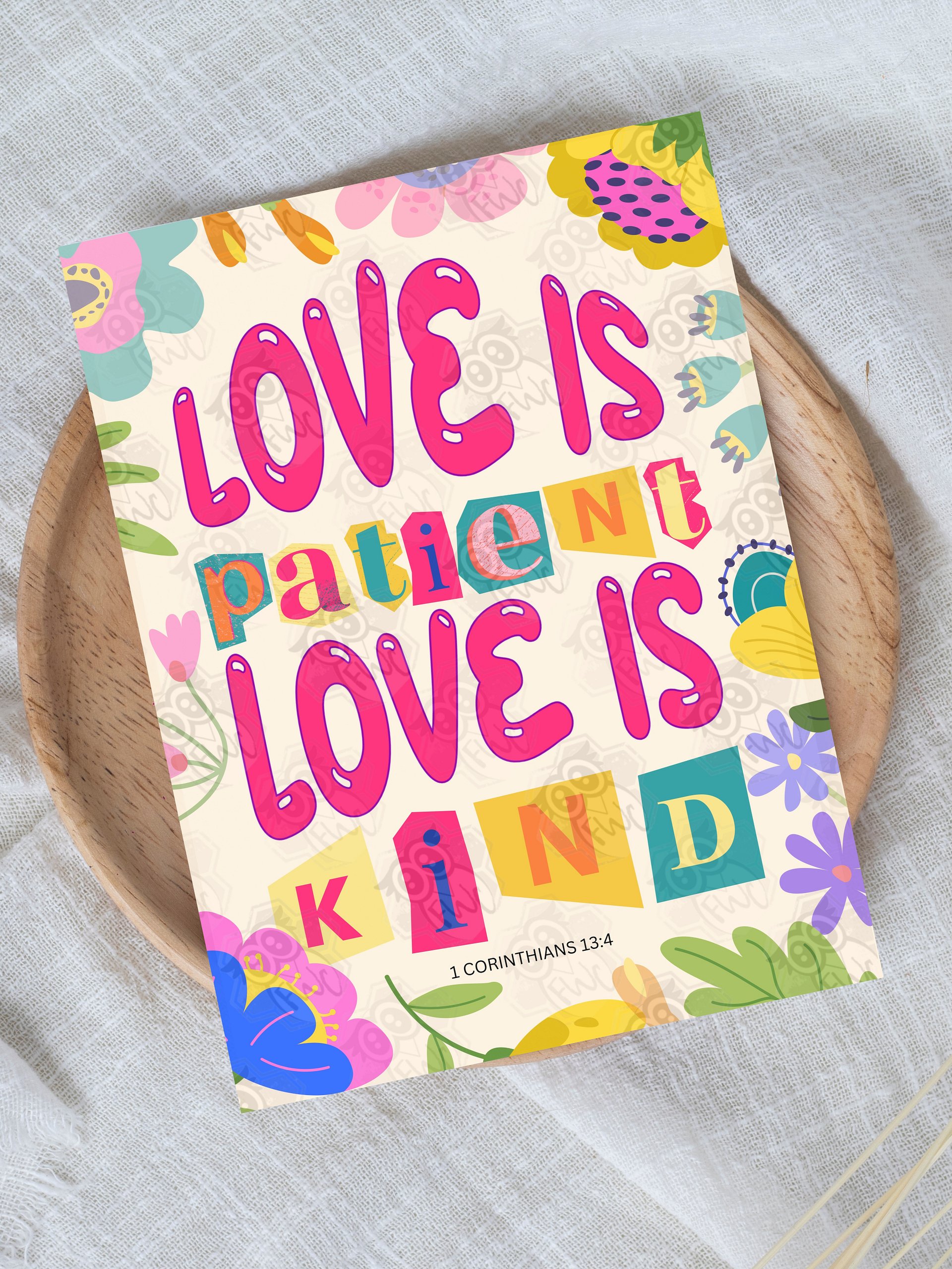 Love Is Patient Love Is Kind- 1 Corinthians 13:4 Printable product image (2)