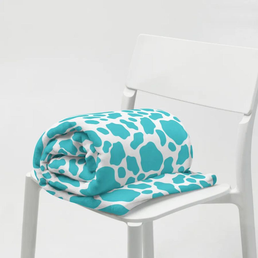 Cow Skin Blanket - Blue & White product image (3)