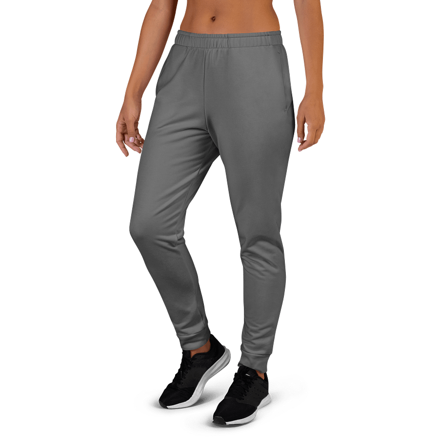 Dark Gray Solid Color Women's Fleece Sweatpants product image (3)