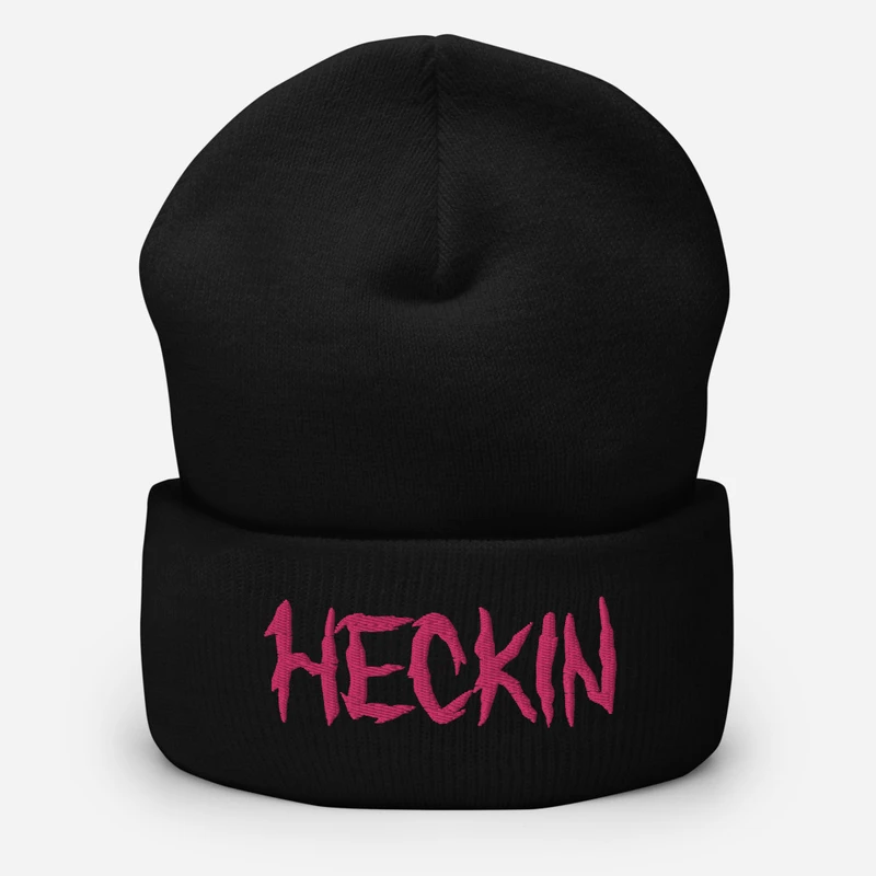 Heckin Beanie (pink lettering) product image (1)