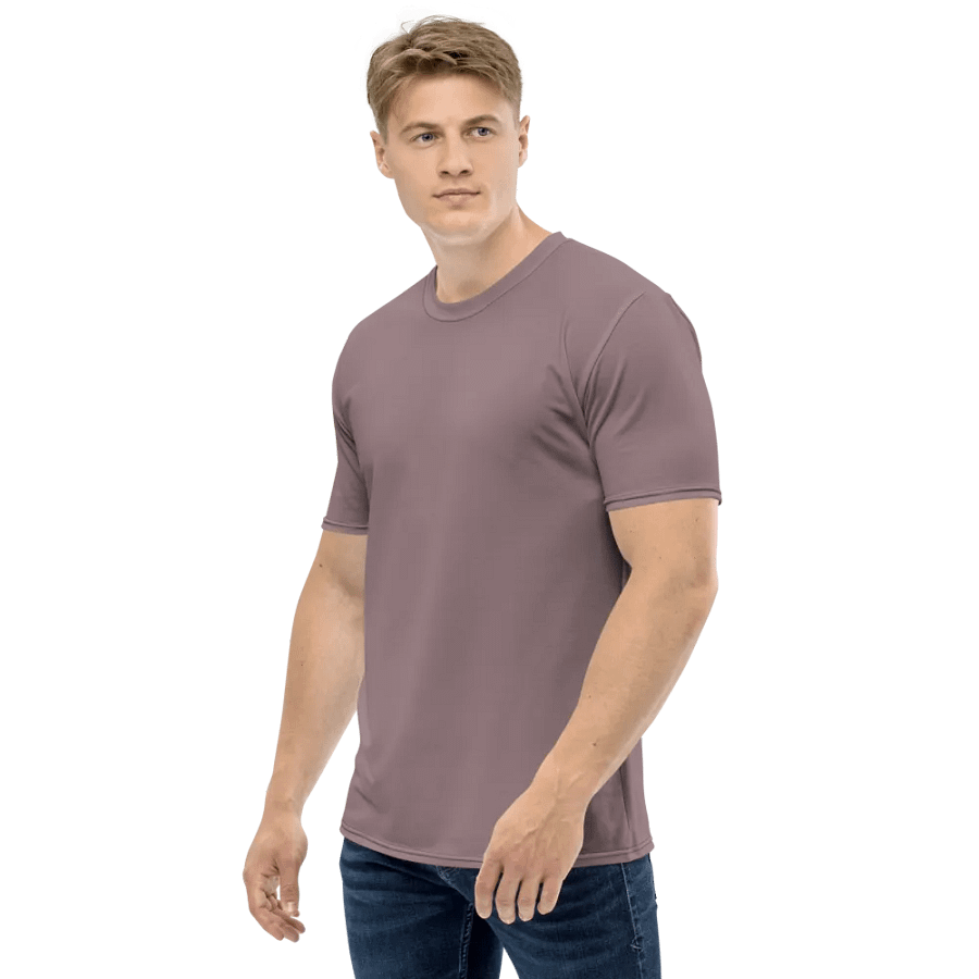 Plain Cool Purplish Brown Soft Summer Men's Crewneck Polyester Heavyweight Premium T-Shirt by Treasure Pie product image (5)