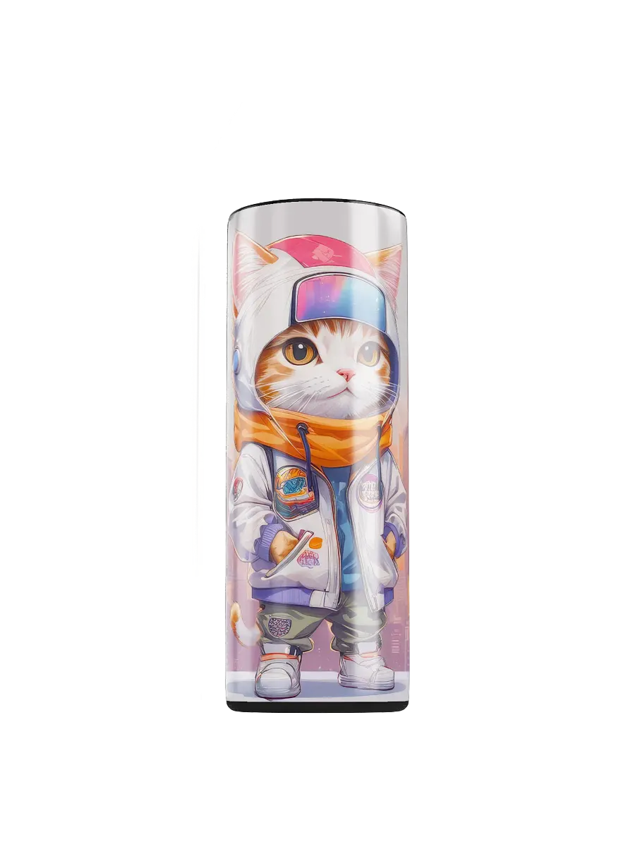 Cute City Kitty Cat 20 oz Skinny Stainless Steel Tumbler - v4 product image (1)