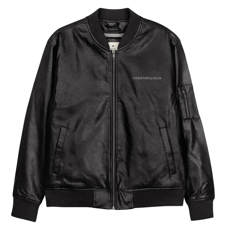 Faux Leather Bomber Jacket - Mr I'm Not Important product image (11)