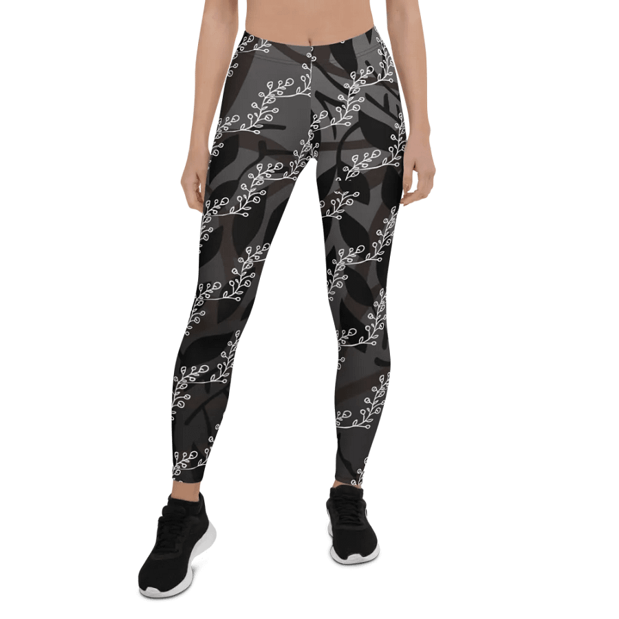 JoBeth Designed- Black Leaves🍃Adult Leggings👖 product image (1)