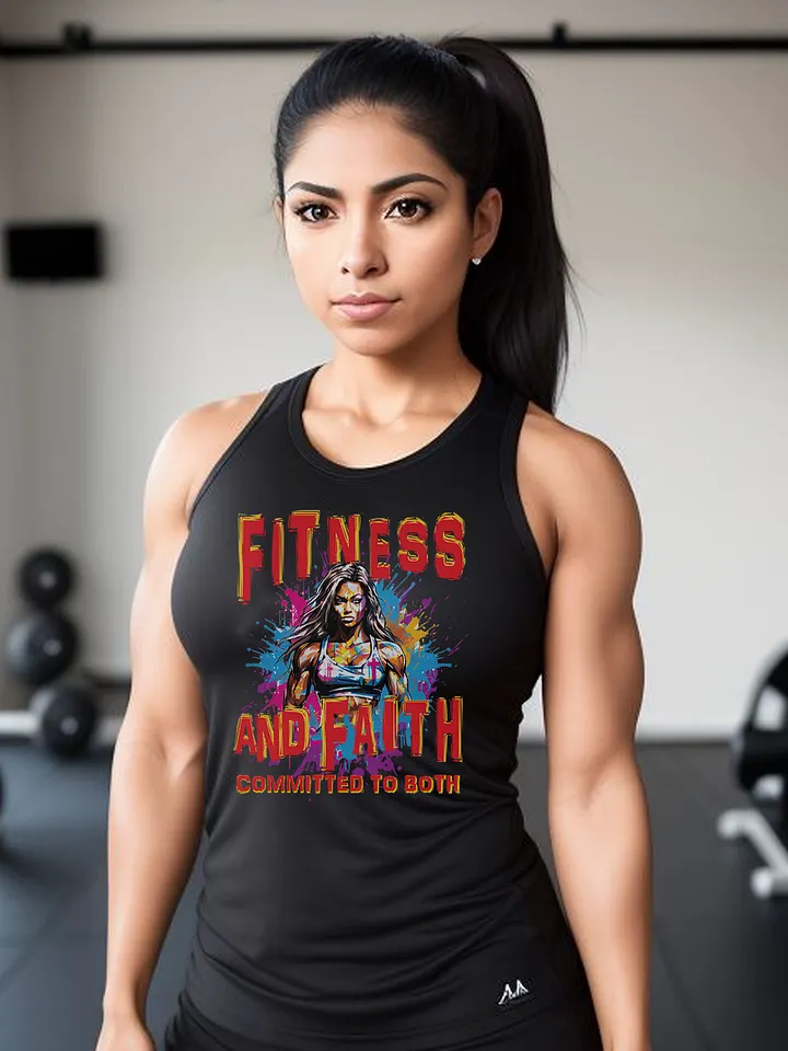 Fitness and Faith Committed To Both Christian Quote Workout Bodybuilding Motivational Tank Top product image (1)