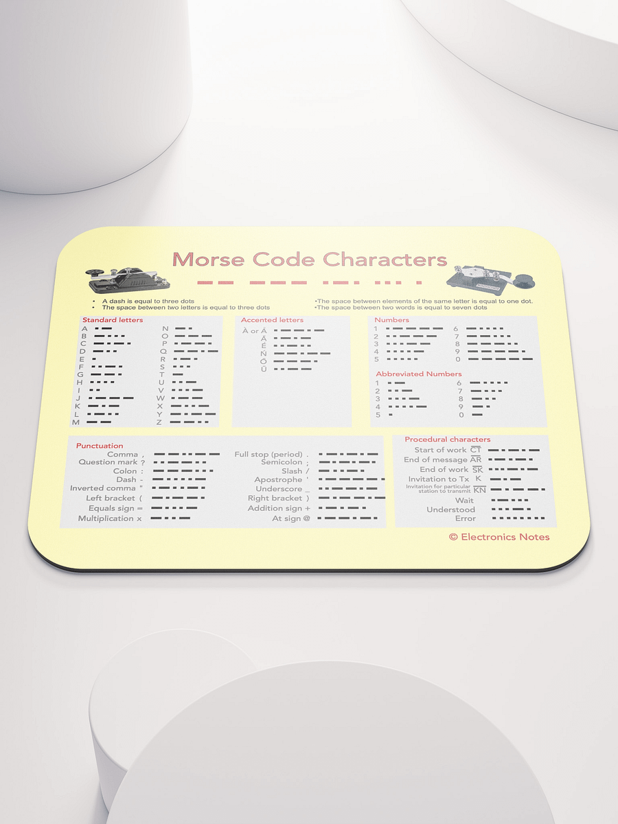 Morse Code Characters Mouse Mat product image (1)
