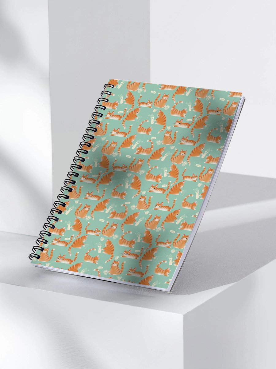 Bad Orange Tabby Cats Knocking Stuff Over Pattern Notebook, Orange product image (3)