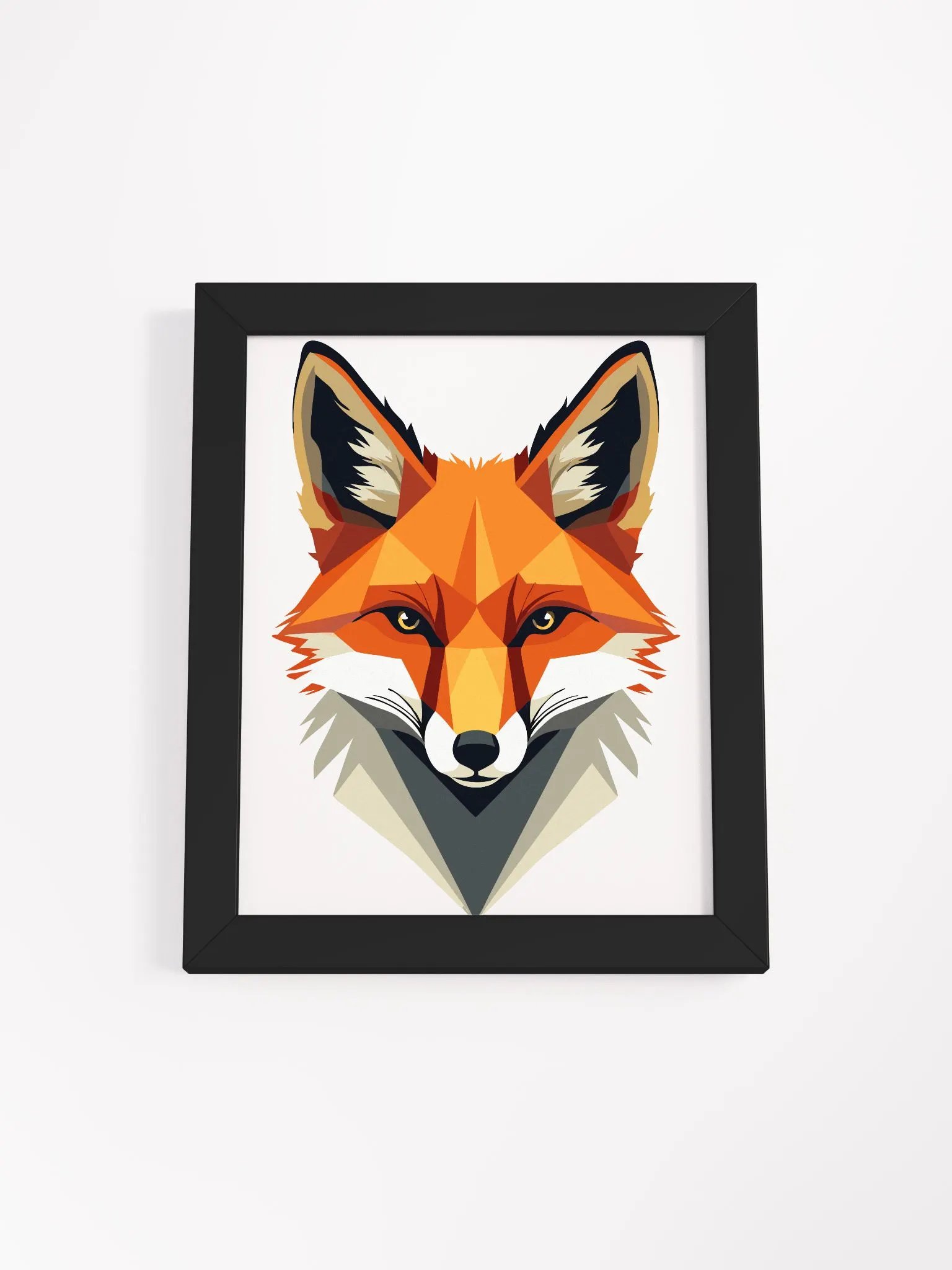 Modern Geometric Fox Head Framed Poster – Contemporary Wildlife Wall Art product image (3)