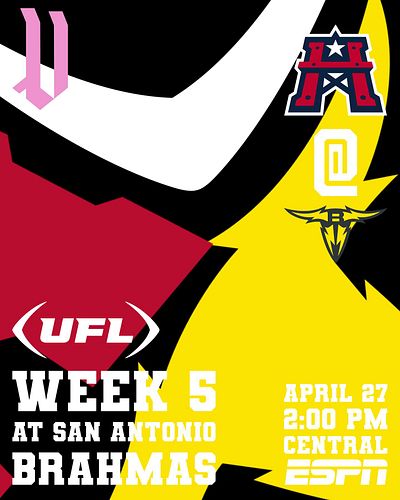 🚨ROUGHNECKS GAMEDAY🚨

The @uflroughnecks visit the @uflbrahmas 
2:00 PM CT Kickoff
Watch it on @espn