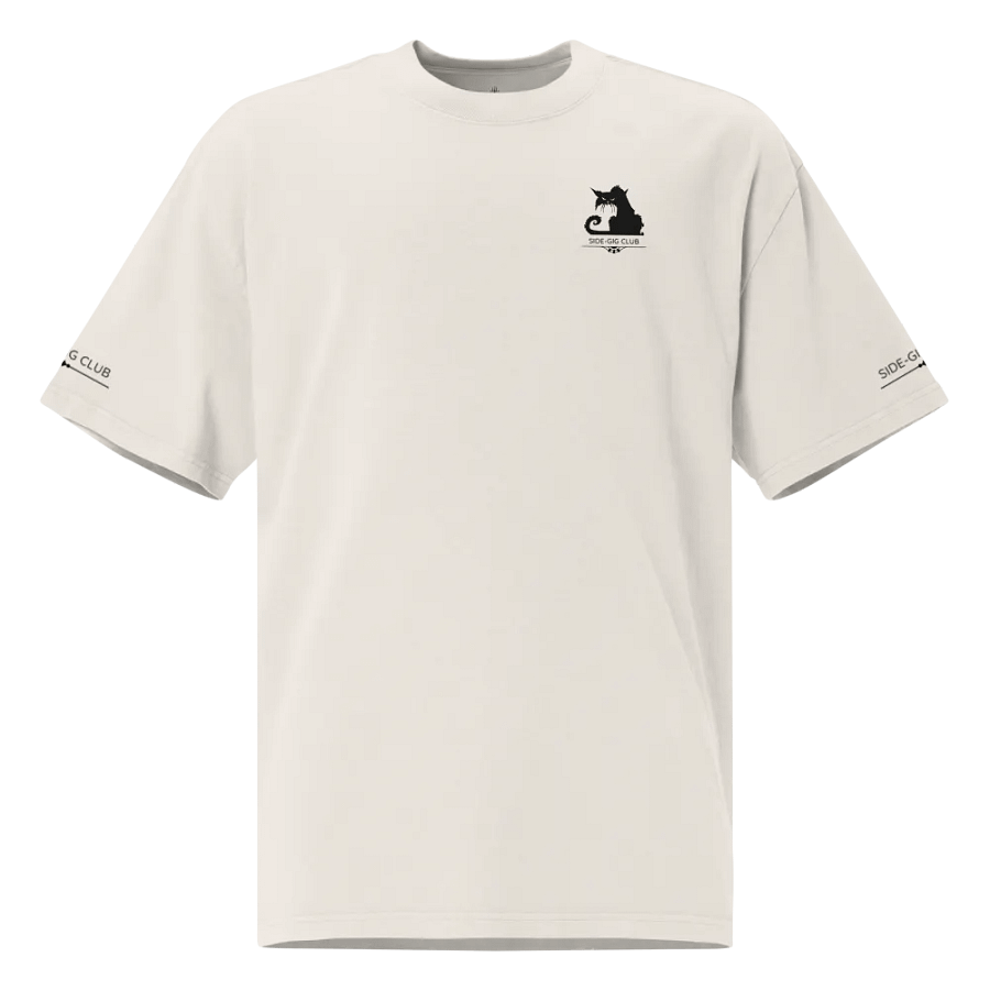 Sleepless Grind: Hustler Cat Oversized Tee Streetwear Edition in Vivid Black product image (1)