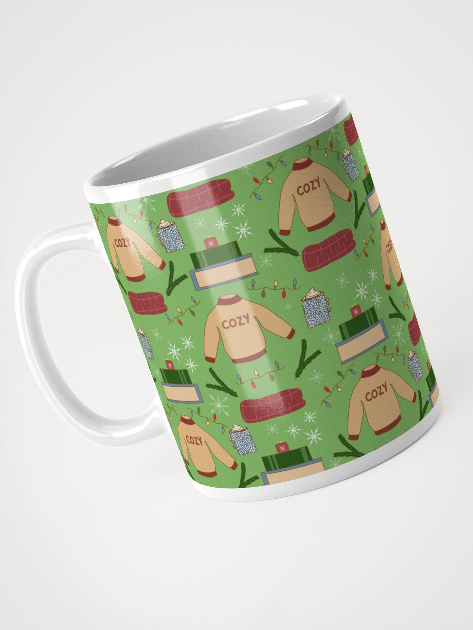 Cozy Winter Pattern Mug in Green product image (5)