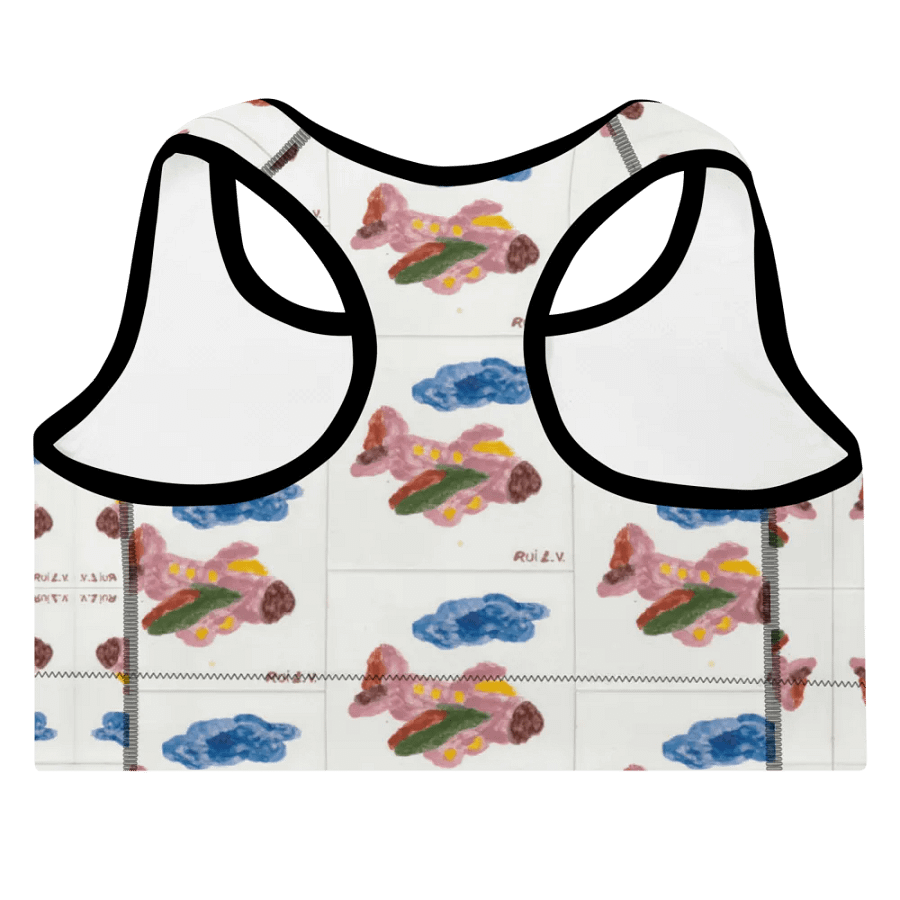 Kid Airplane (All-Over Print Padded Sports Bra) product image (6)