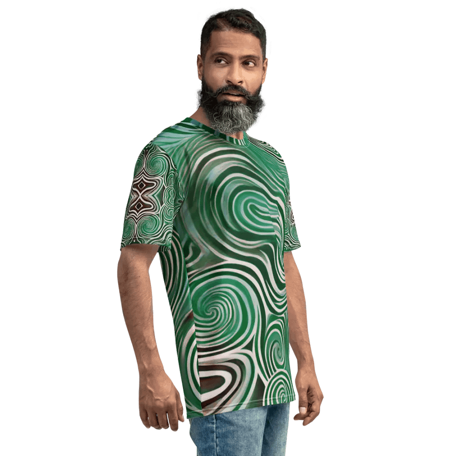 Funky Cool Green Liquid Tie-Dye Men's T-shirt product image (4)