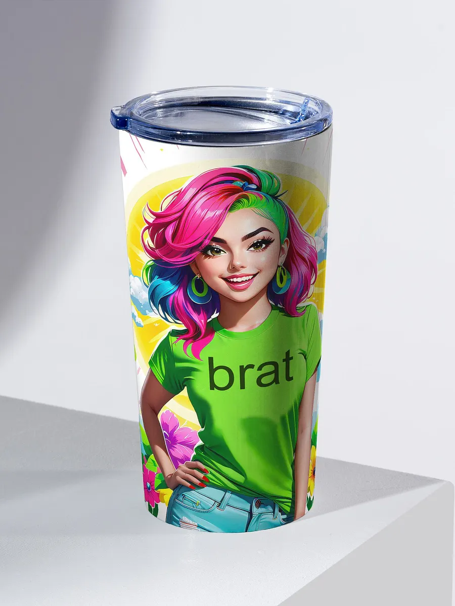 Brat 20 oz Tapered Stainless Steel Tumbler - White - Brat Life v5 product image (3)