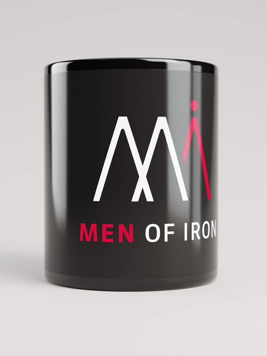 Men of Iron Logo Black Glossy Mug product image (1)