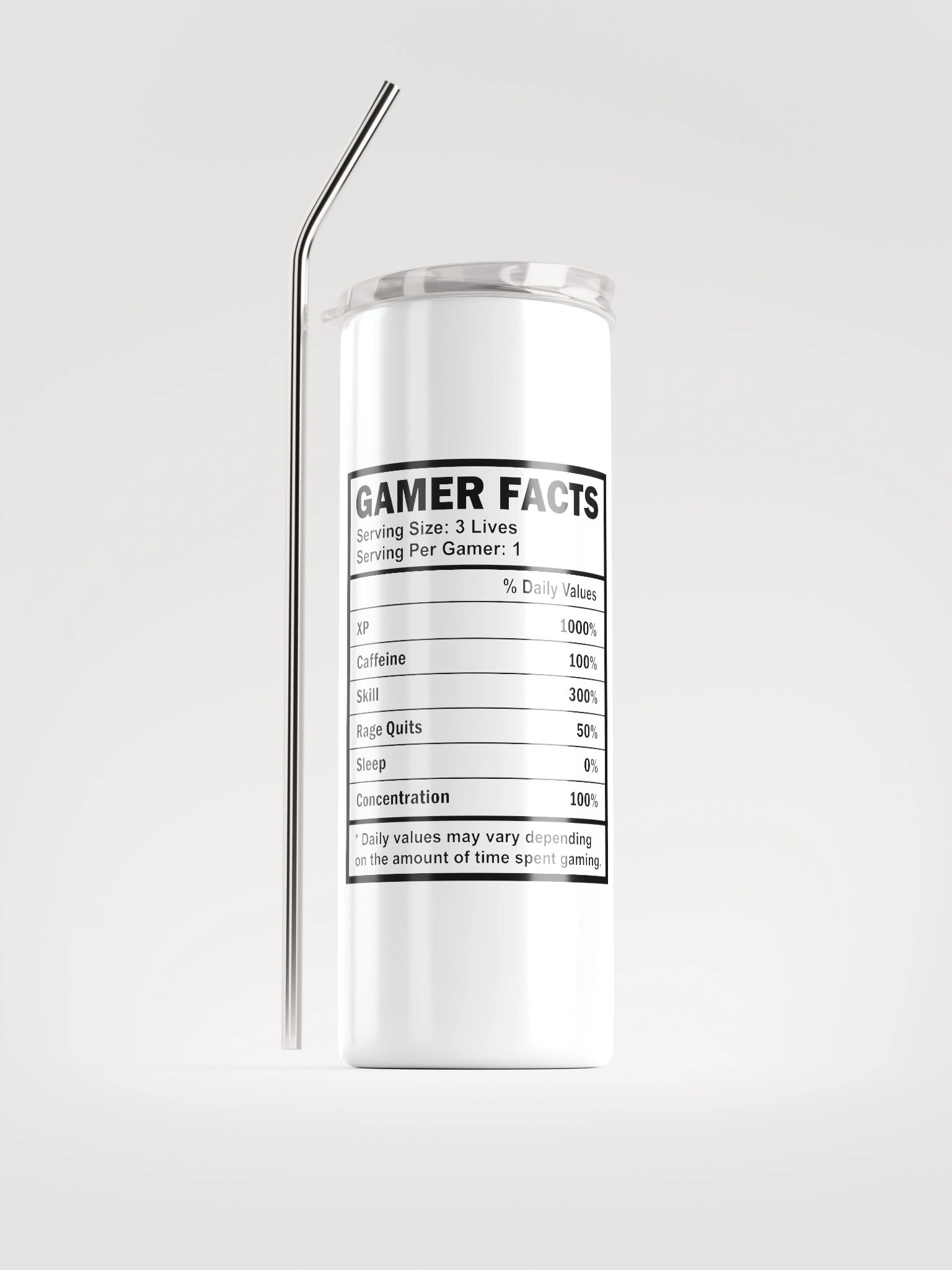 Gamer Facts 20 oz Stainless Steel Tumbler product image (1)