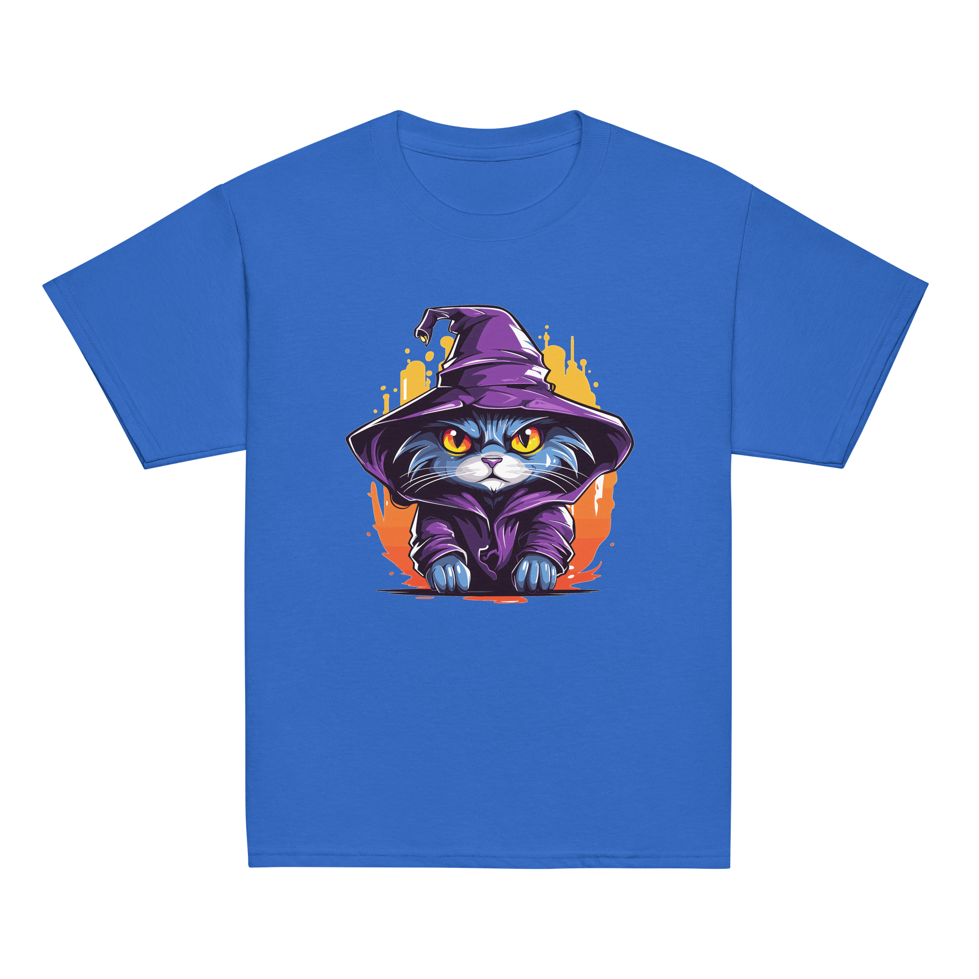 Kids Wizard Cat Youth T-Shirt | Funny Halloween Shirt for Boys & Girls product image (2)