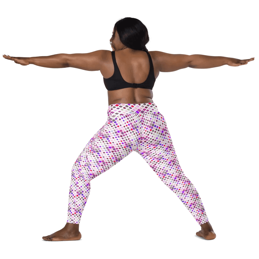 Colorful Square Pattern Design Leggings with Pocket - v2 product image (4)