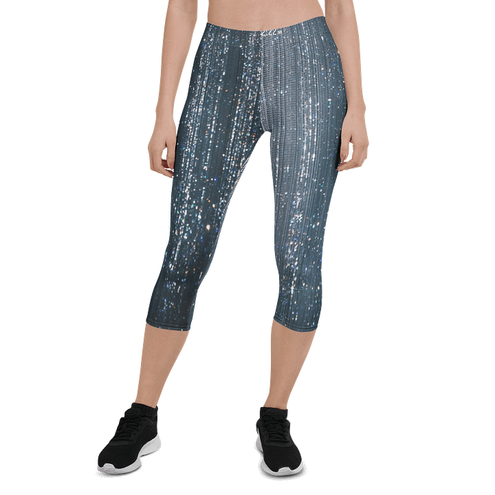 Sparkling Sequin Effect Print Capri Leggings product image (1)