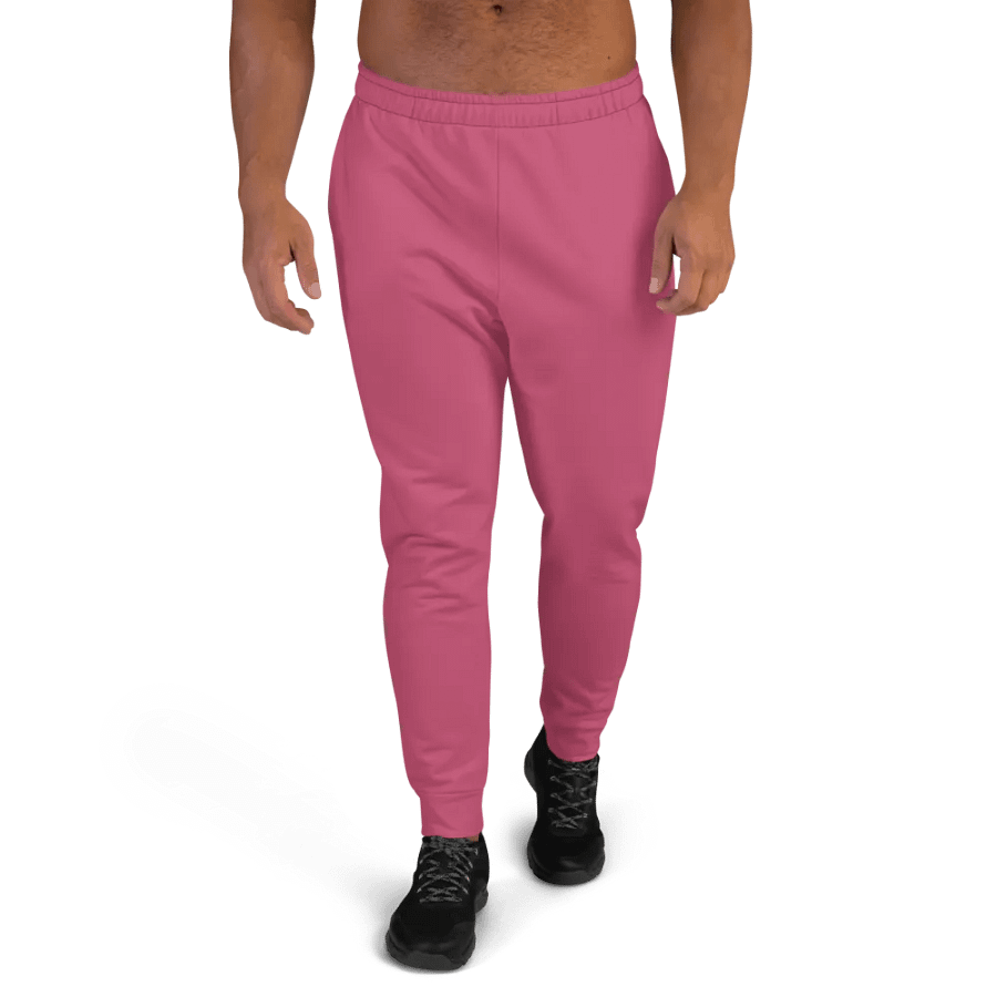 Plain Vibrant Red Soft Summer Recycled Polyester Premium Men's Joggers by Treasure Pie product image (1)