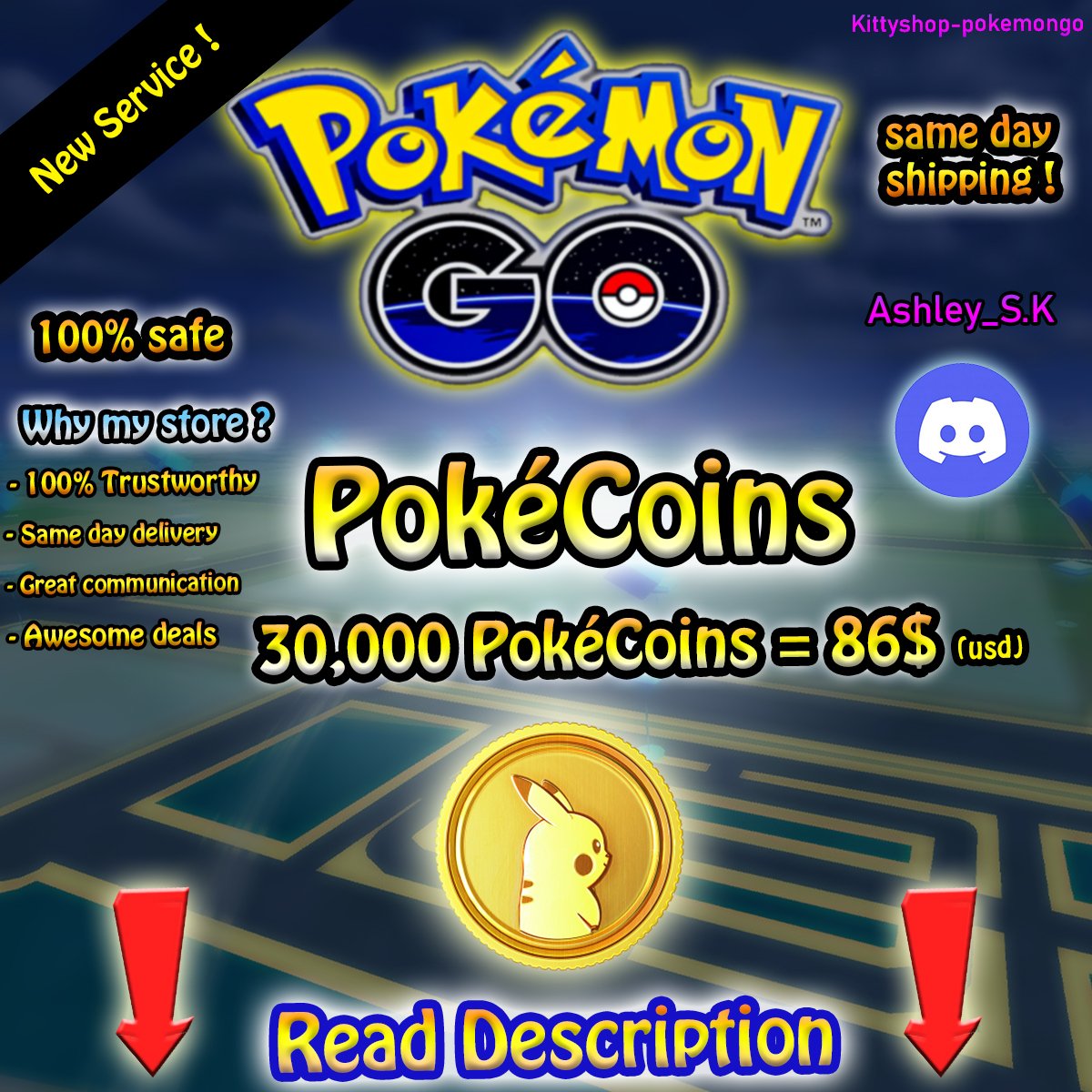 🟢30,000 PokéCoins🪙 product image (1)