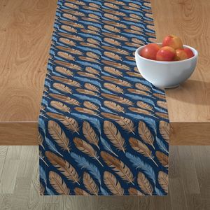 Seamless Pattern - Large Feather Pattern in Blues and Browns product image (8)