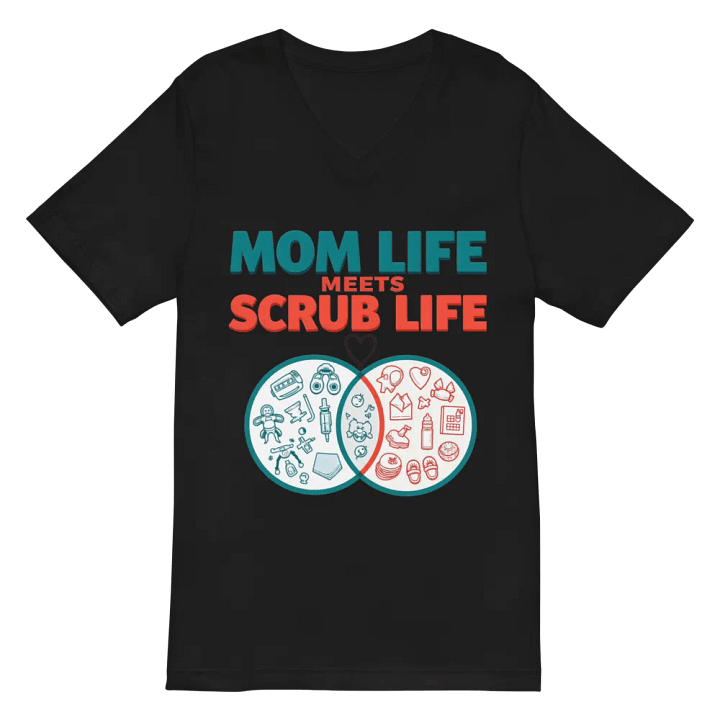 Mom Life Meets Scrub Life V-Neck Tee product image (3)