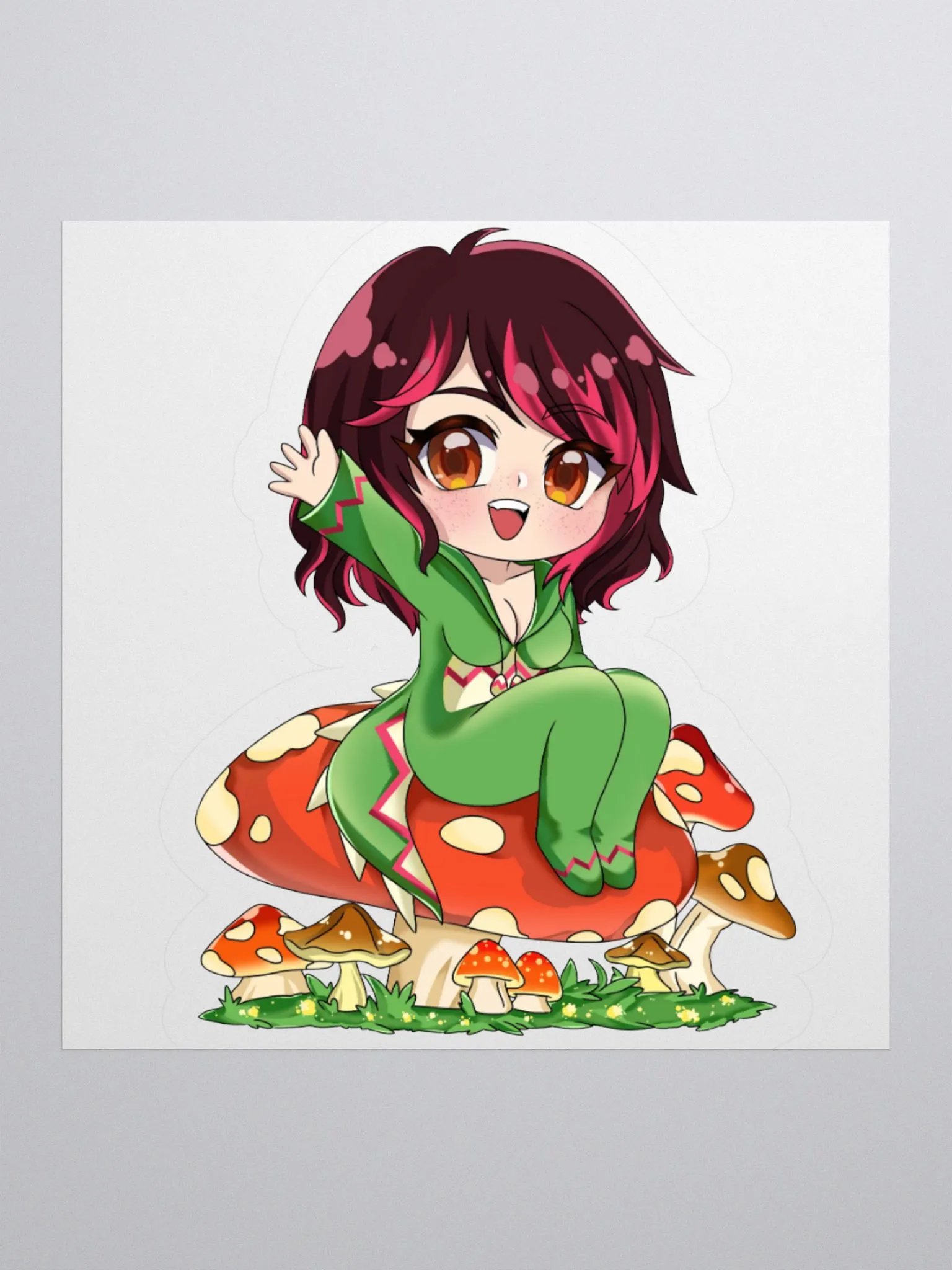 Chibisaurus Mushroom Sticker product image (1)