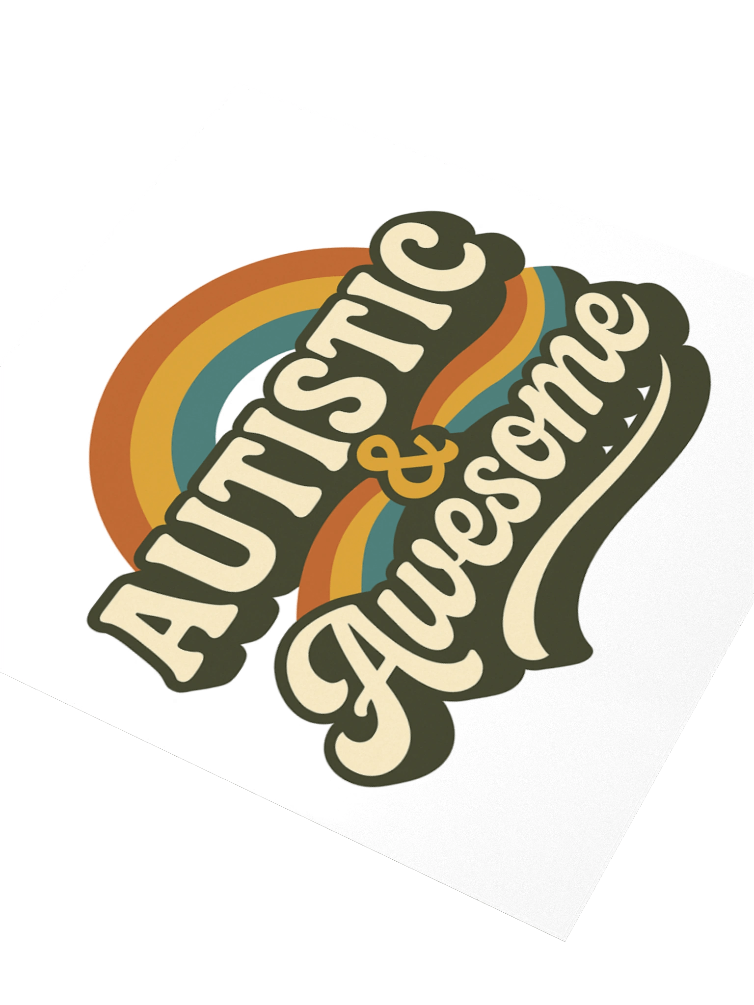 Retro Rainbow Autistic & Awesome Stickers product image (7)
