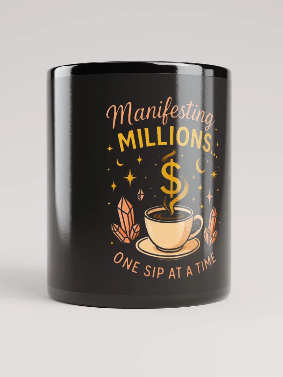 Midnight Manifestation" Black Glossy Mug | Manifesting Millions Vibes product image (1)