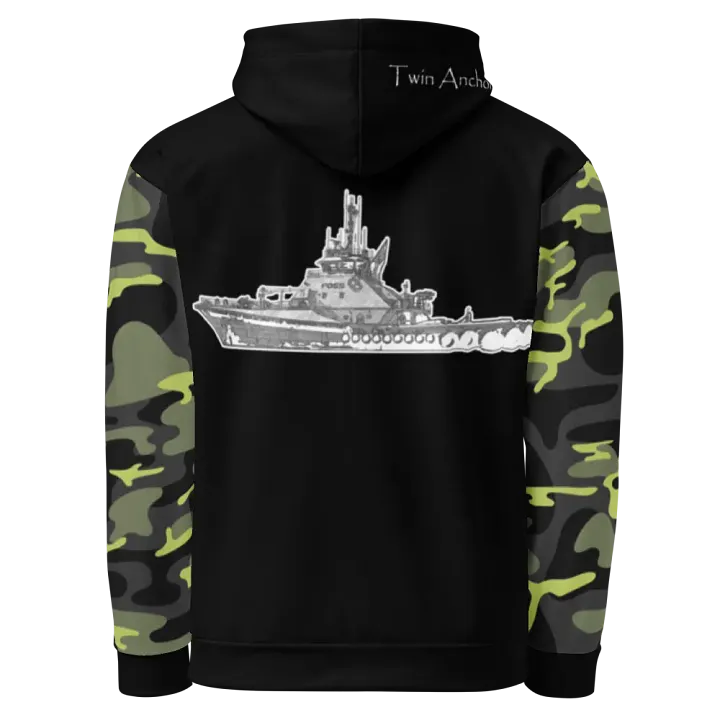 Camouflage & Black Foss tug Sketch Hoodie product image (1)