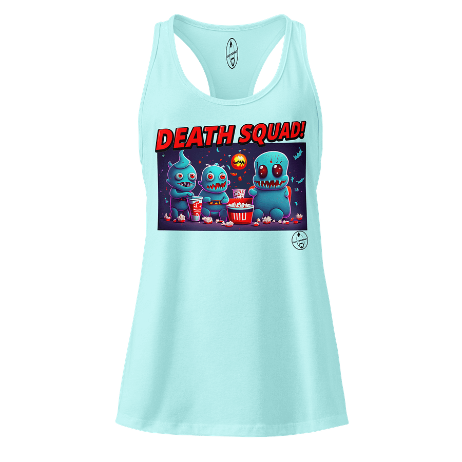 Death Squad Superhero Red Racer Back Tank Black Logo product image (1)