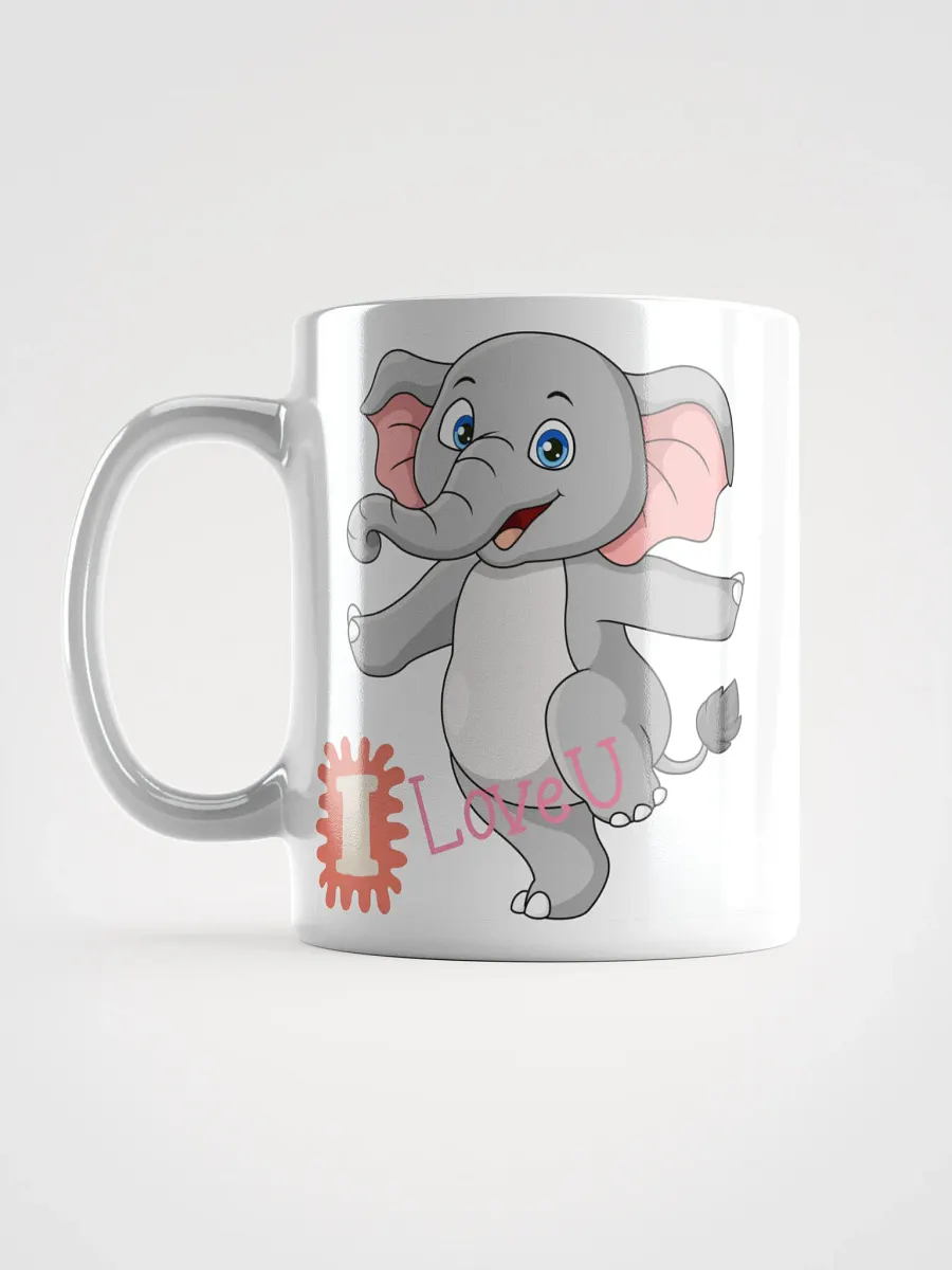 White Glossy Mug Elephant product image (6)