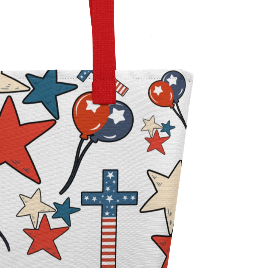 Red, White And Blue Stars And Crosses Tote Bag product image (10)