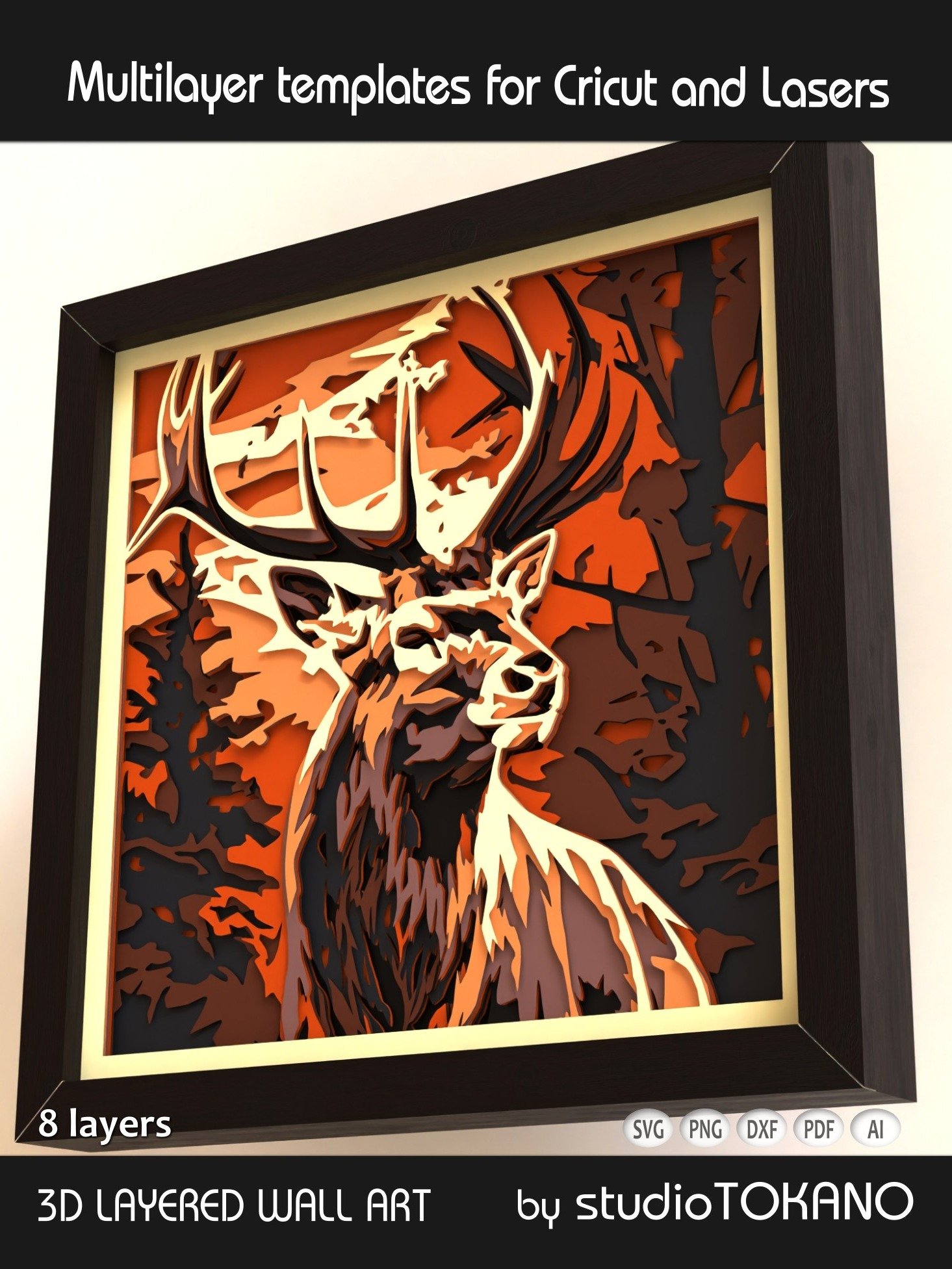 Deer Multi layered Shadowbox product image (3)