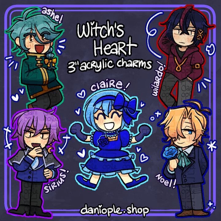 [PRE-ORDER] Witch's Heart - Acrylic Charms product image (1)