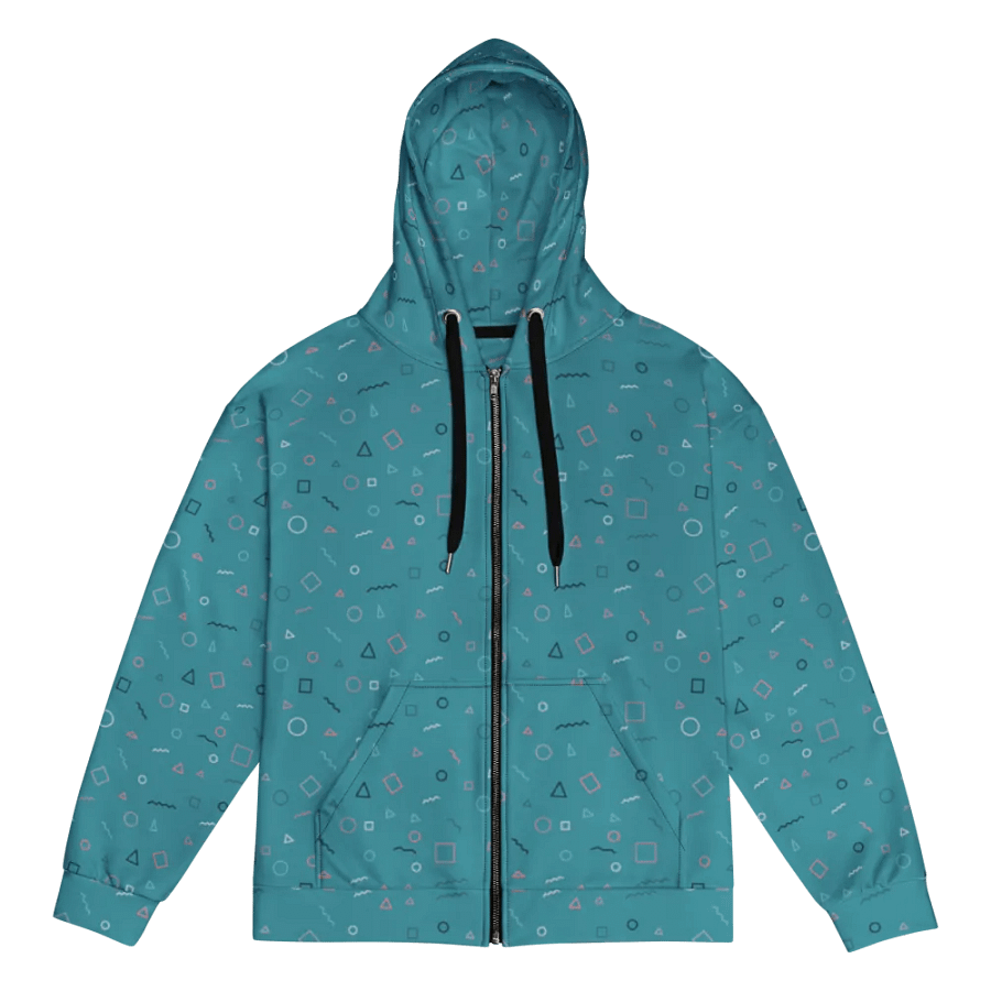 Turquoise Shapes Zip-Up Hoodie product image (1)