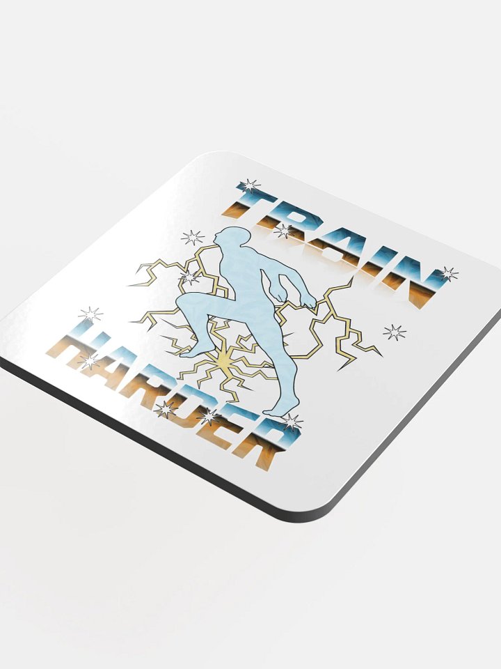Train Harder Runner Electric Energy Cork Coaster Set product image (1)