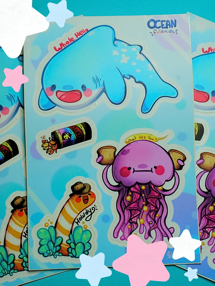 Ocean Friends 🌊🐳 (Sticker Sheet) product image (2)