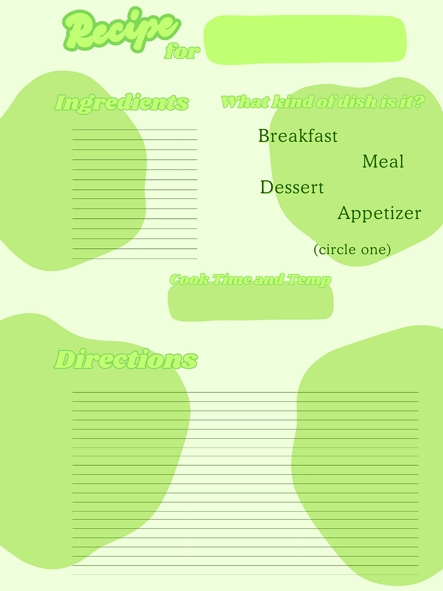 March's Planner Design - Recipes Sheets (Letter Size) product image (3)