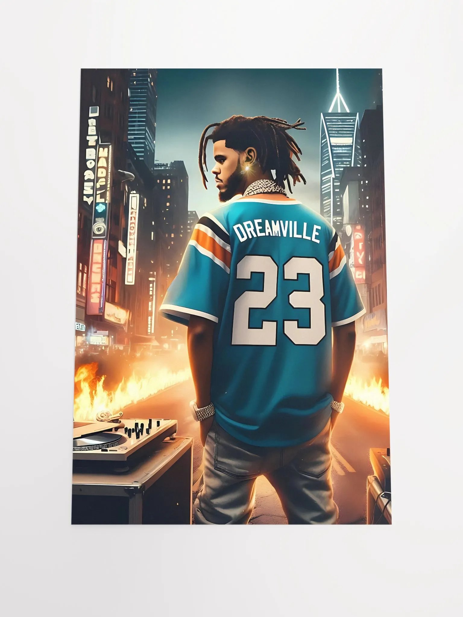J COLE BURNING CITY POSTER product image (1)