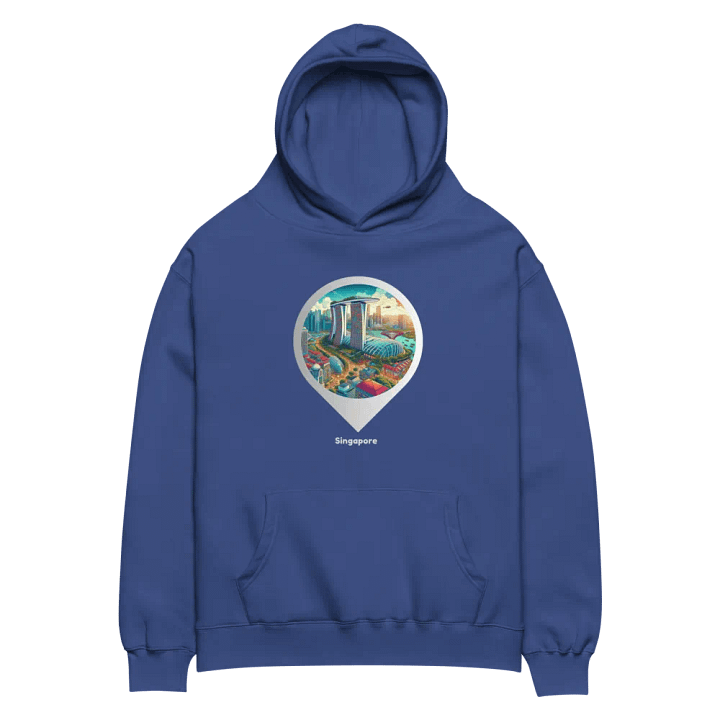 Urban Oasis Oversized Hoodie | AI Design: Singapore Skyline product image (2)