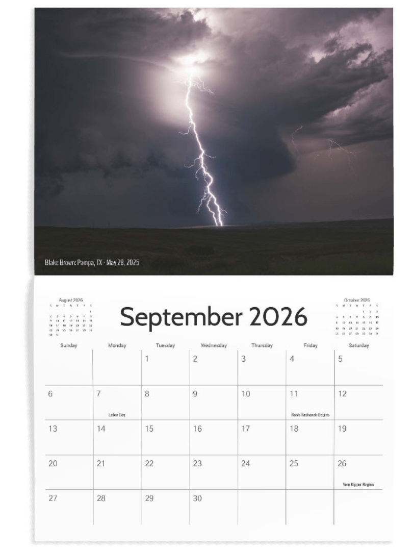 2026 Storm Calendar by Texas Storm Chasers product image (8)